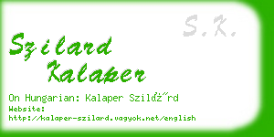 szilard kalaper business card